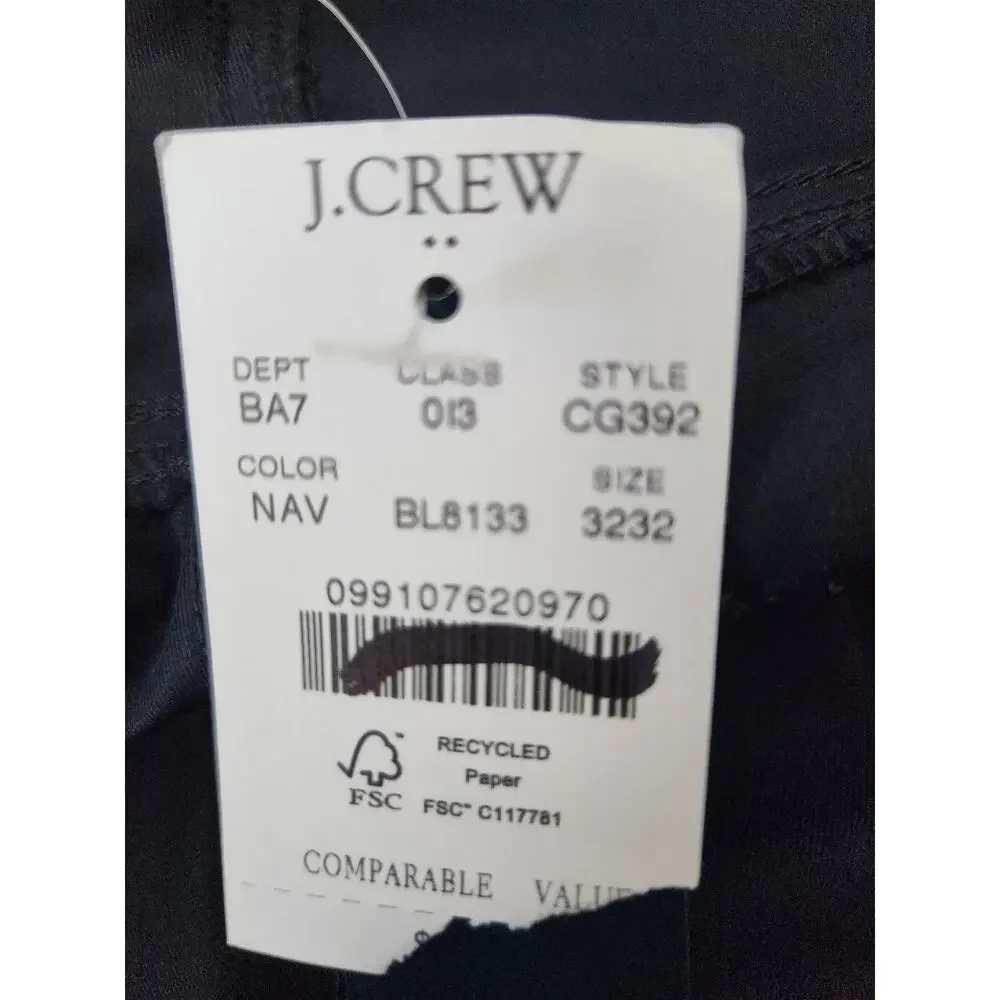 NWT J. Crew Men's Straight-Fit Five-Pocket Tech Pant Blue 32/32